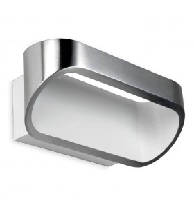 LED 1 Light Up & Down Small Wall Light White, Brushed Aluminium - 1