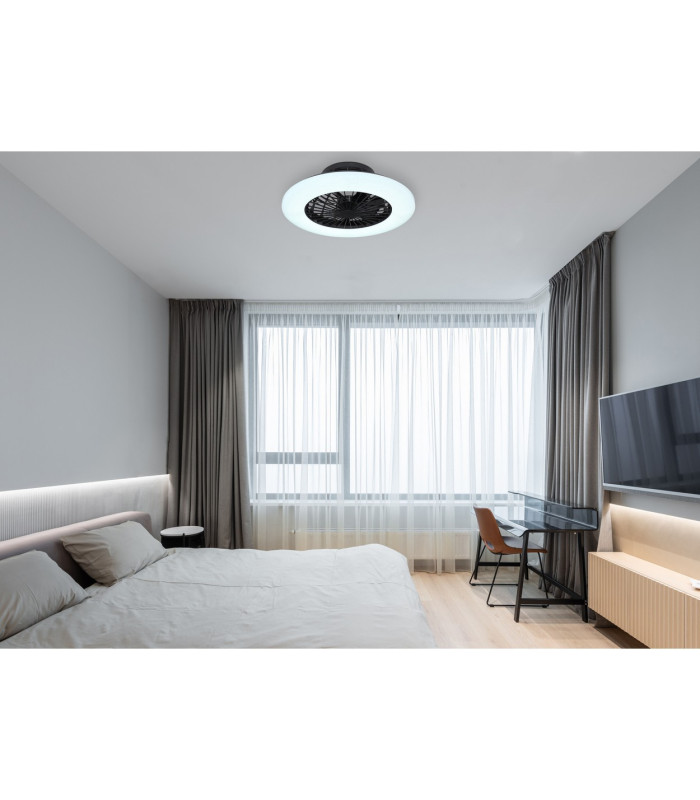 Travo Ceiling Fan Black LED Dimmable 3000-6500K Remote Control Timer-9