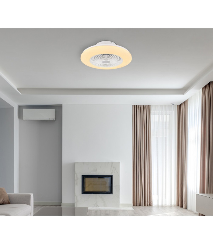 Travo Ceiling Fan White LED Dimmable 3000-6500K Remote Control Timer-8