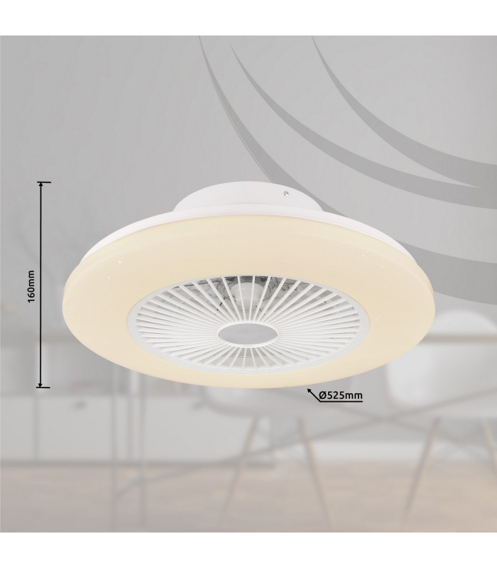 Travo Ceiling Fan White LED Dimmable 3000-6500K Remote Control Timer-10