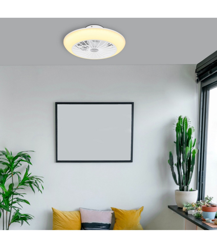 Lafee Ceiling Fan White LED 3000K-5