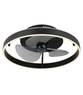 Conway Ceiling Fan Black LED Dimmable 2700-6500K Remote Control Timer-1