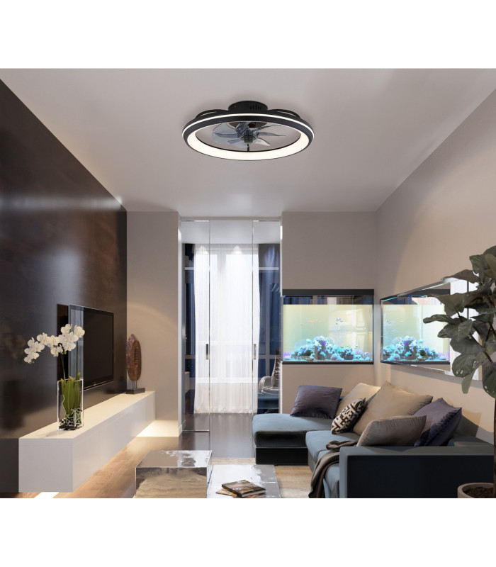 Celeste 7 Blade Ceiling Fan Matt Black LED Dimmable 3000-6500K Remote Control Timer-11