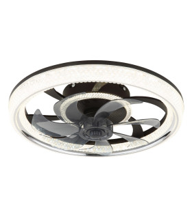 Cirilla 7 Blade Ceiling Fan Matt Black LED Dimmable 2700-6000K Remote Control Timer-1