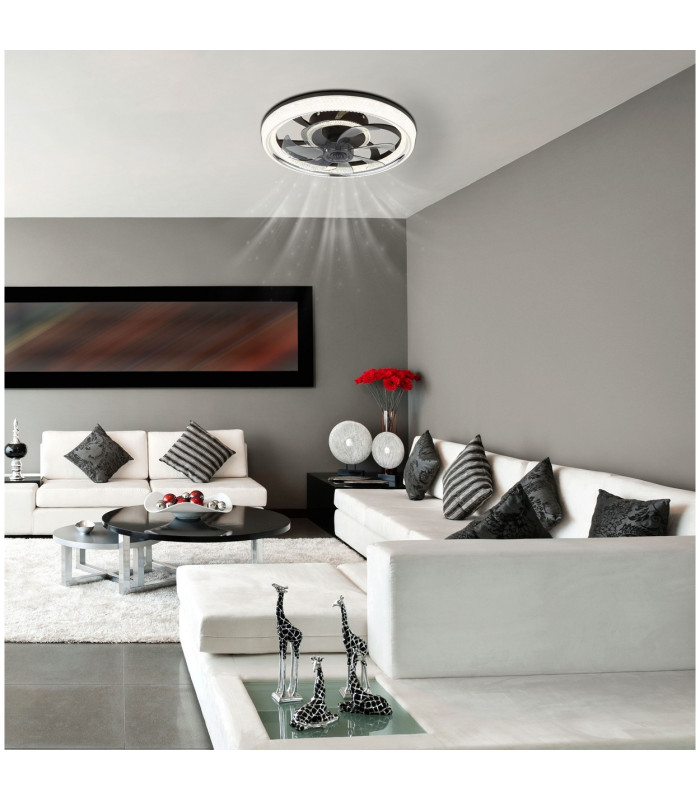 Cirilla 7 Blade Ceiling Fan Matt Black LED Dimmable 2700-6000K Remote Control Timer-10