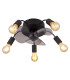 Alisha 3 Blade Ceiling Fan Matt Black 5x E27 Remote Control Timer-1