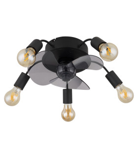 Alisha 3 Blade Ceiling Fan Matt Black 5x E27 Remote Control Timer-2