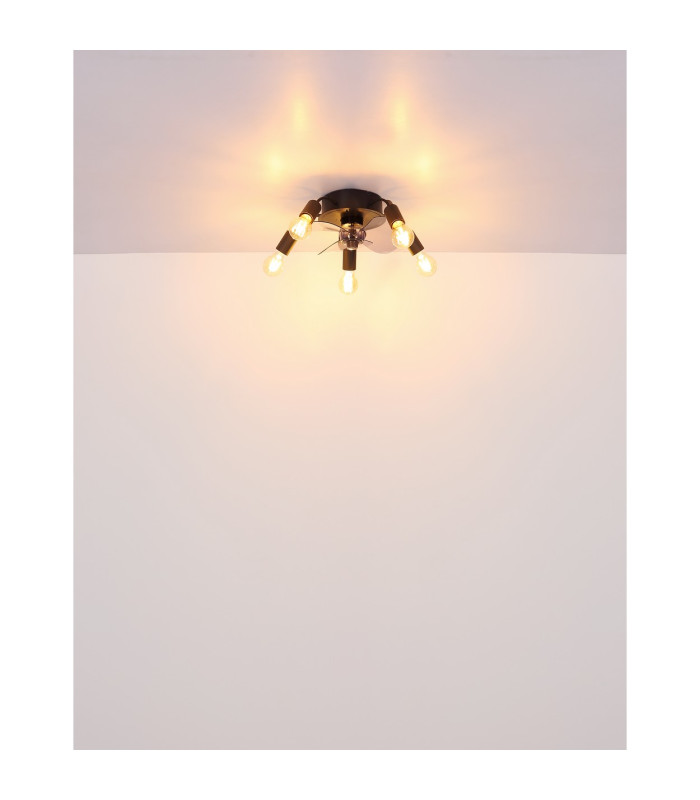 Alisha 3 Blade Ceiling Fan Matt Black 5x E27 Remote Control Timer-5