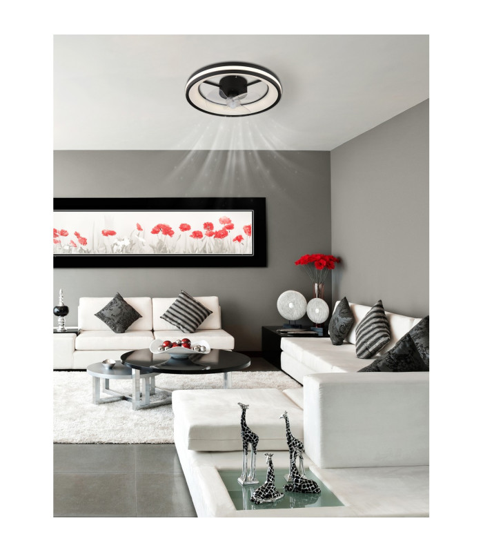 Gatian 3 Blade Ceiling Fan Matt Black LED Dimmable 2700-6500K Remote Control Timer-10