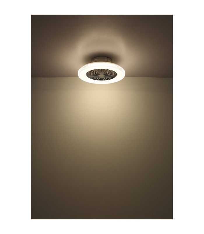 Corusso Ceiling Fan Chrome LED Dimmable 3000-6500K Remote Control Timer-7