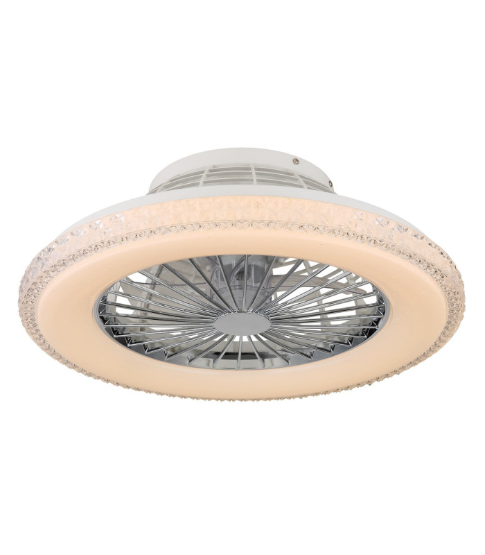 Corusso Ceiling Fan Chrome LED Dimmable 3000-6500K Remote Control Timer-12