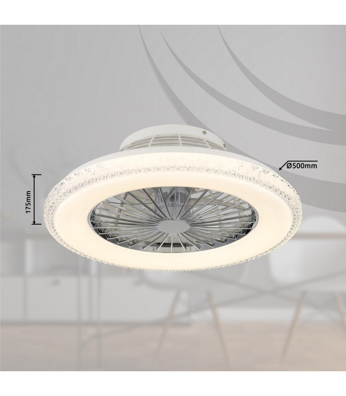 Corusso Ceiling Fan Chrome LED Dimmable 3000-6500K Remote Control Timer-14