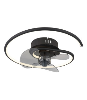 Koren 3 Blade Ceiling Fan Matt Black LED Dimmable 2700-6500K Remote Control Timer-1