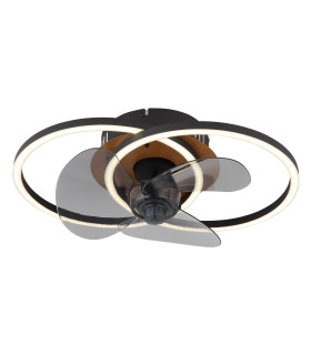 Karen 3 Blade Ceiling Fan Matt Black 2x LED Dimmable 2700-6500K Remote Control Timer-1