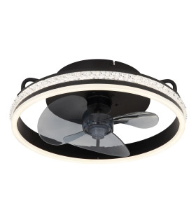Cataleya 3 Blade Ceiling Fan Matt Black LED Dimmable 2700-6500K Remote Control Timer-1