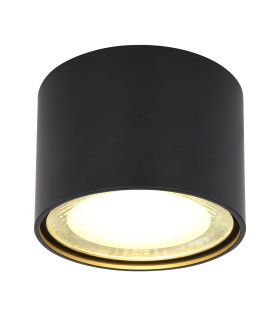 Serena Surface Mounted Downlight Matt Black Clear Glass Shade LED 3000K-1