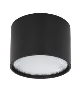 Serena Surface Mounted Downlight Matt Black Clear Glass Shade LED 3000K-2
