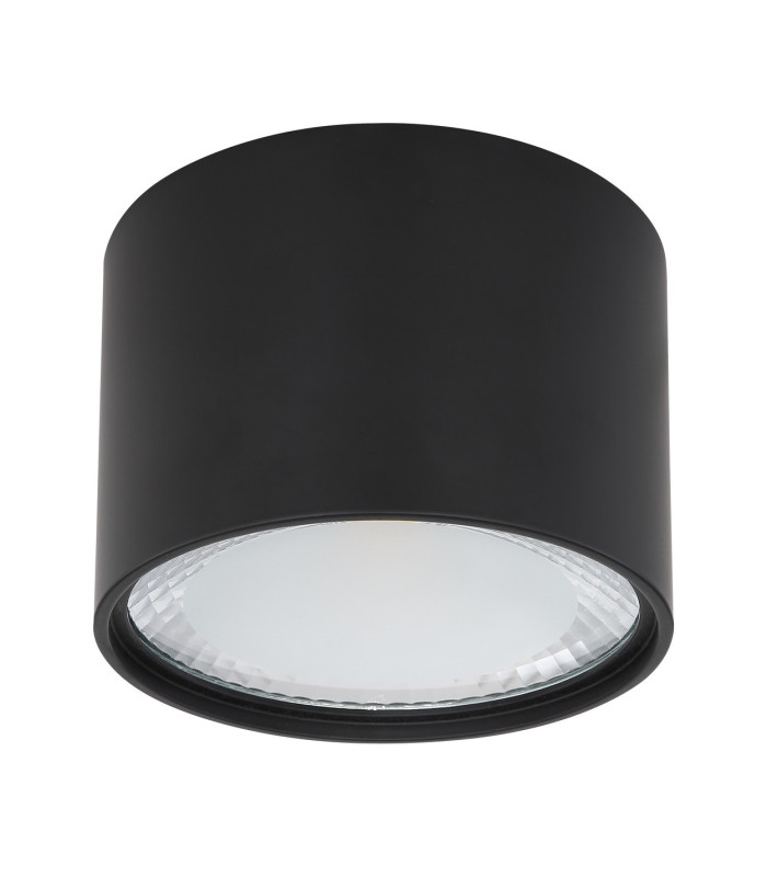 Serena Surface Mounted Downlight Matt Black Clear Glass Shade LED 3000K-2