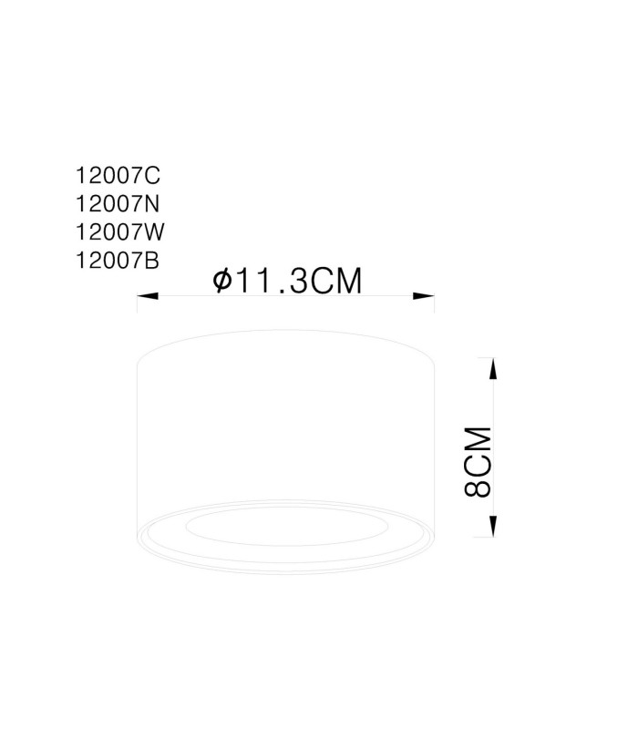 Serena Surface Mounted Downlight Matt Black Clear Glass Shade LED 3000K-5