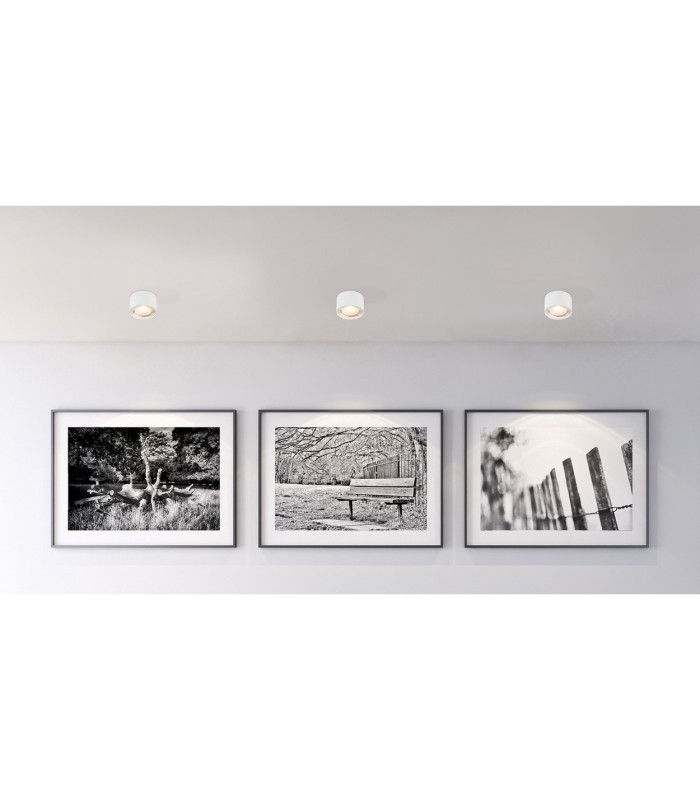 Serena Surface Mounted Downlight White Clear Glass Shade LED 3000K-4