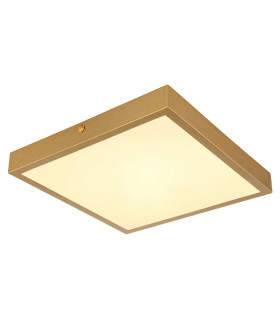 Tibey 25cm Square Flush Ceiling Light Brass-Coloured Matt LED 3000K-1