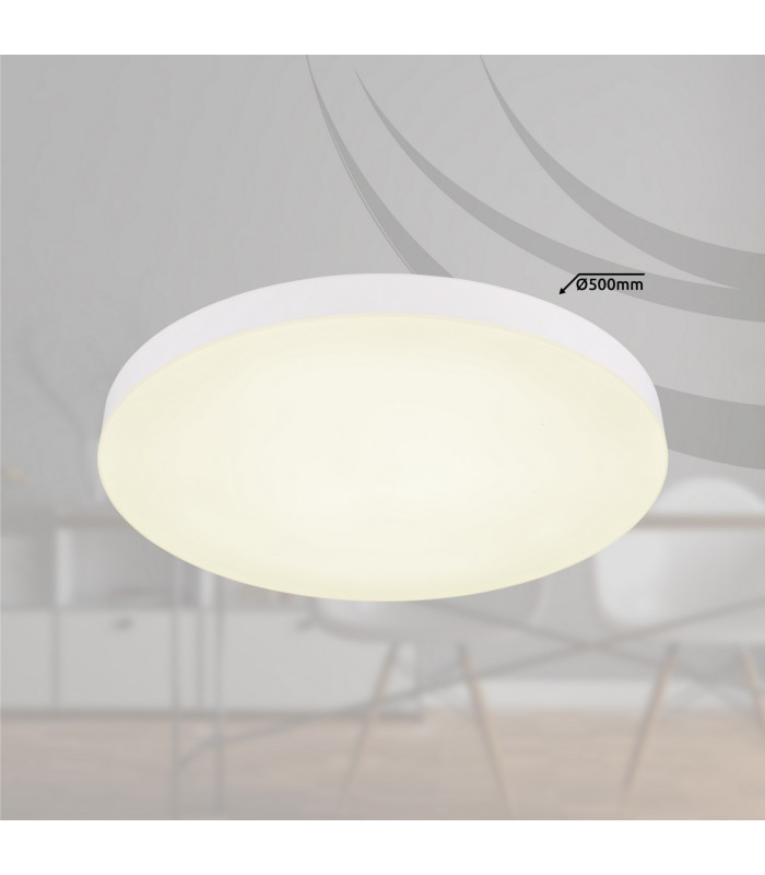 Matthew 50cm Round Flush Ceiling Light White Matt LED 3000-6500K-7