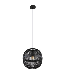Hermi II 30cm Spherical Pendant Ceiling Light Matt Black 1x E27-2
