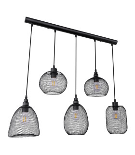 Anya Cluster Pendant Ceiling Light Black 5x E27-2