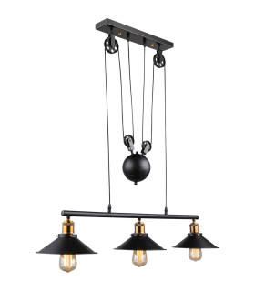 Lenius Bar Pendant Ceiling Light Copper Colored 3x E27-1