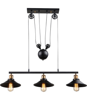 Lenius Bar Pendant Ceiling Light Copper Colored 3x E27-2