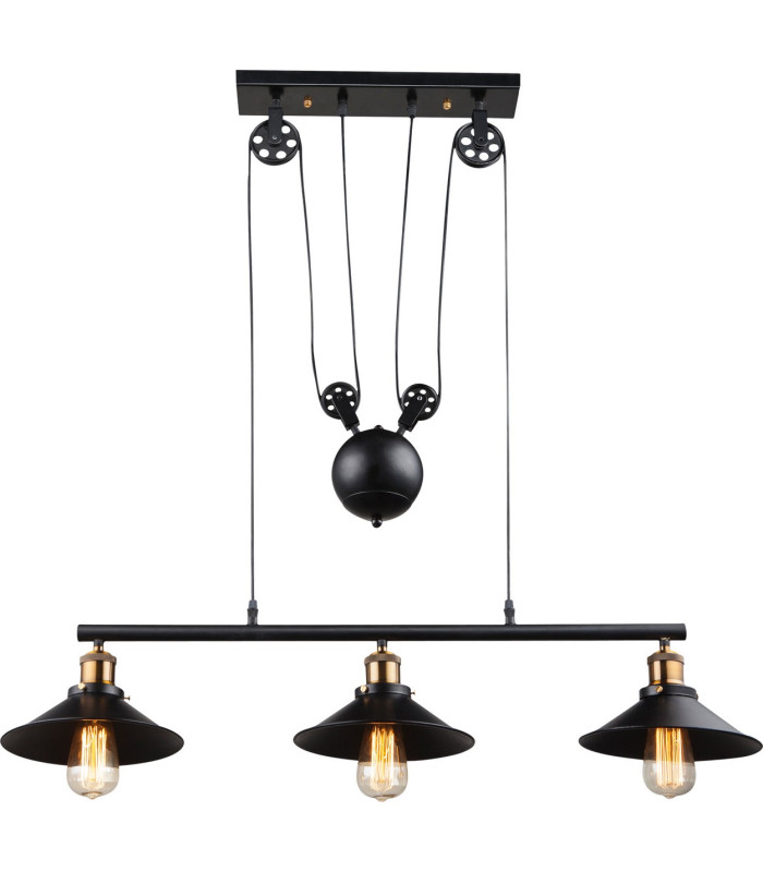 Lenius Bar Pendant Ceiling Light Copper Colored 3x E27-2