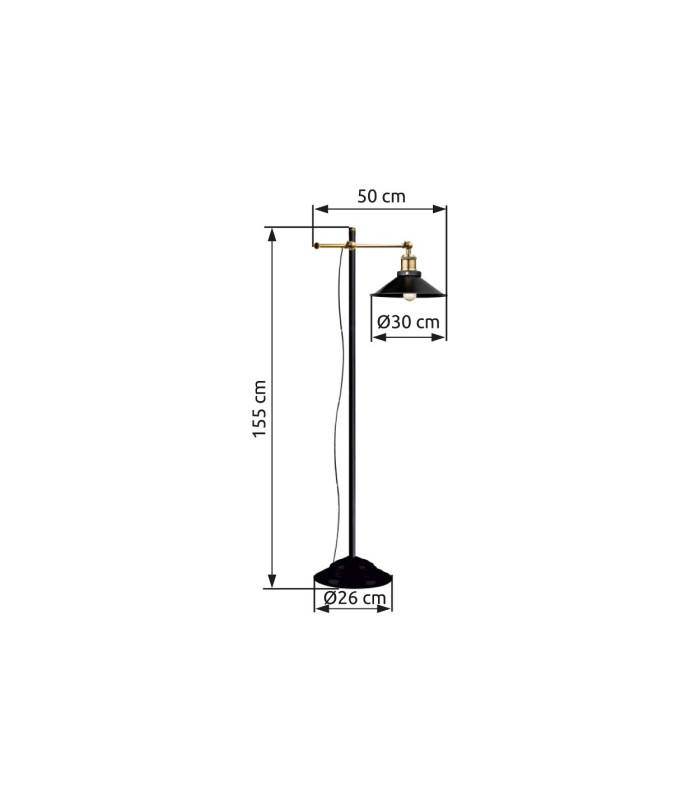 Lenius Task Floor Lamp Copper Colored 1x E27-3