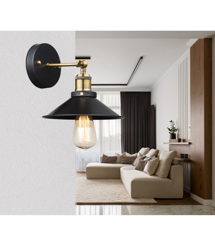 Lenius Dome Wall Lamp Brass-Coloured 1x E27-2