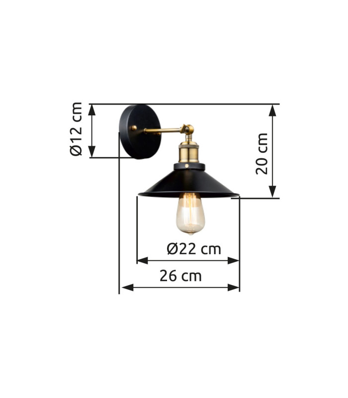 Lenius Dome Wall Lamp Brass-Coloured 1x E27-4