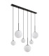 Hallie Cluster Pendant Ceiling Light Matt Black Opal Glass Shade 6x E27-2
