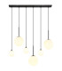 Hallie Cluster Pendant Ceiling Light Matt Black Opal Glass Shade 6x E27-3