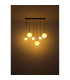 Hallie Cluster Pendant Ceiling Light Matt Black Opal Glass Shade 6x E27-5
