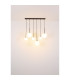 Hallie Cluster Pendant Ceiling Light Matt Black Opal Glass Shade 6x E27-6