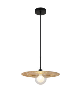 Riga Gold Dome Pendant Ceiling Light Matt Black 1x G9-1