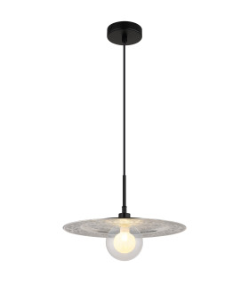 Riga Silver Dome Pendant Ceiling Light Matt Black 1x G9-1