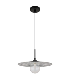 Riga Silver Dome Pendant Ceiling Light Matt Black 1x G9-2