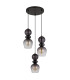 Clarity Cluster Pendant Ceiling Light Matt Black Smoke Glass Shade 3x E27-2