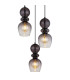 Clarity Cluster Pendant Ceiling Light Matt Black Smoke Glass Shade 3x E27-3