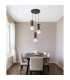 Clarity Cluster Pendant Ceiling Light Matt Black Smoke Glass Shade 3x E27-5