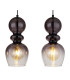 Clarity Bar Pendant Ceiling Light Matt Black Smoke Glass Shade 4x E27-4