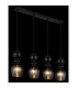 Clarity Bar Pendant Ceiling Light Matt Black Smoke Glass Shade 4x E27-5