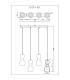 Clarity Bar Pendant Ceiling Light Matt Black Smoke Glass Shade 4x E27-8