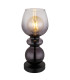Clarity Table Lamp Matt Black Smoke Glass Shade 1x E27-1