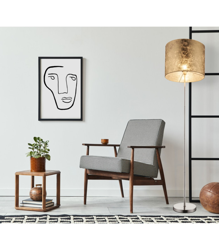 Amy Floor Lamp with Shade Nickel Matt 1x E27-4