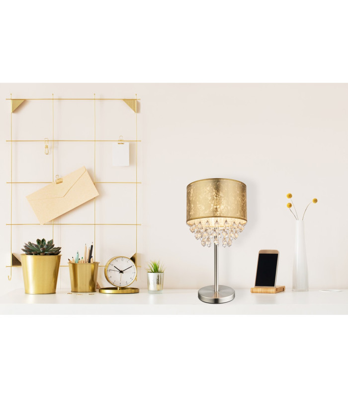 Amy Glass Table Lamp Nickel Matt 1x E27-7
